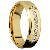 14K Yellow Gold + Satin , Polish Finish