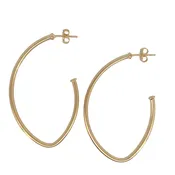 Gold-Filled 3/4 Open Oval Hoop Earrings 48mm H x 34mm W