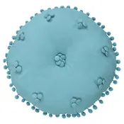 Afton Blue Round Decorative Throw Pillow 15" x 15"
