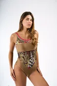 Angie Jungle Print Tulle One Piece