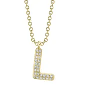 0.05CT DIAMOND PAVE NECKLACE - INITIAL L