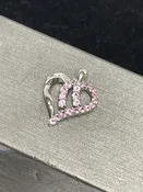 10 Karat White Gold Pink Topaz Heart Pendant