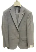 100% ITALIAN  WOOL GLENPLAID - GREY