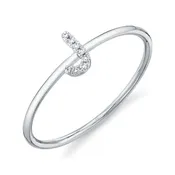 0.03CT 14K W/G DIAMOND LADYS RING - INITIAL J