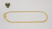 (1-0016) Gold Laminate - 3mm Herringbone Link Anklet - 10" - BGF