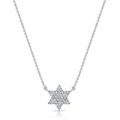 0.10CT Diamond Star of David Pendant Necklace in 14K Gold