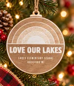 'Love Our Lakes' Custom Wooden Ornament - School Spirit Keepsake — Swift Printing
