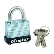 1-1/8 In. Keyed Padlock, Laminated Warded Steel