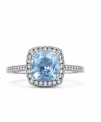Aquamarine and White Sapphire Ring — Glitz Jewelers