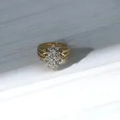 14 Karat 2 Tone Diamond Vintage Ring