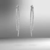 14k White Gold 1ct. Diamond Hoop Earrings