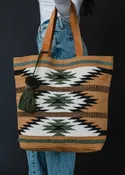 Brown, Black & Green Aztec Tote