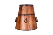 Antiqued Hand Carved Wood Bucket