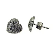 10mm CZ Stud Heart Earrings