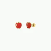 Apple Enamel Flat Back Kids Earrings