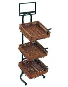 3-Tier Display with 3 Square Willow Baskets