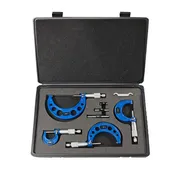 0-4" x 0.0001" 4pcs Premium Outside Micrometer Set Solid Metal Frame Carbide Tip