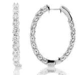 2 ctw Round Diamond Hoop Earrings