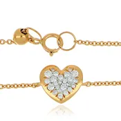 14k Rose Gold Diamond Accented Heart Bracelet