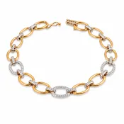 18K Rose & White Gold Diamond Link Bracelet