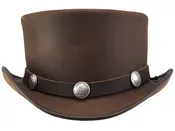 American Hat Makers El Dorado Leather Top Hat