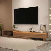 Quoint 71"-100" Extendable TV Stand with 3 Drawers &amp; Light