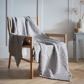 Aalborg Cotton Grey Quilted Throw - Aalborg Cotton Quilted Throw Grey 150X200CM