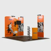10ft Wide Premium Modular Exhibition Booth Kit with TV Display