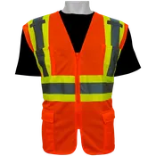 Mesh Construction Safety Vest - Orange