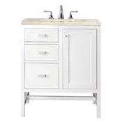 Addison 30" Single Vanity, Glossy White, w/ 3 CM Tajnar Eclos Top