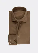 Beige Micro Corduroy Shirt