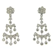 18KW Diamond Chandelier Drop Earrings