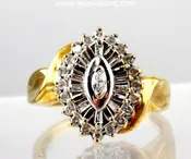 10K Yellow Gold Diamond Cluster Ring