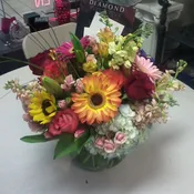 round seasonal arrangement   AM100