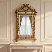 Golden Bamboo Pavilion Wall Mirror