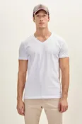 100% Cotton V-Neck T-Shirt - White