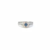 Beautiful Montana Sapphire & Diamond Bridal Set