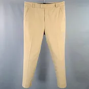 3.1 PHILLIP LIM Size 32 Tan Twill Polyester Cotton Flat Front Tapered Casual Pants