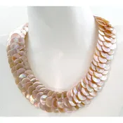 Alluring Blush Mother of Pearl Collar Necklace