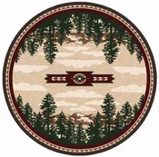 Autumn Point Cabin Rug in Wine | Rustic Lodge Style Rug