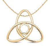 14Ky Gold Large Celtic Knot Necklace With Birthstones