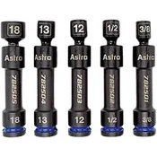 Astro Pneumatic 1/2 Inch Drive 12-Point Pinless Heavy-Duty Driveline Impact Socket Set, 78250