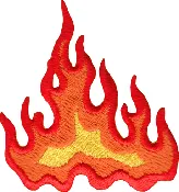 2" Patch - Flame - Red, Orange And Yellow Fire Heat Flames