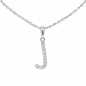 0.10 CT TW. Diamond J Initial Necklace
