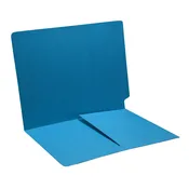 11 pt Blue Folders, Full Cut End Tab, Letter Size, 1/2 Pocket Inside Front (Box of 50)