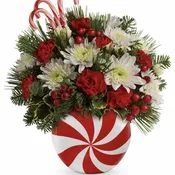 Teleflora's Candy-Striped Christmas Bouquet