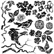 Birds Branches Blossoms | Décor Stamp