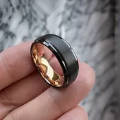 8 mm 18 Kt Rose Gold in Black Tungsten “Black Jewel – Rose”