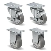 1-1/4" Wide Gray Rubber Quite Casters