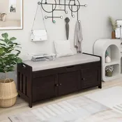 3 Doors Storage Bench with Removable Cushion and Hidden Storage Space